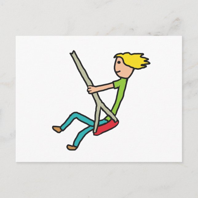 Swinging on Swing Postcard (Front)