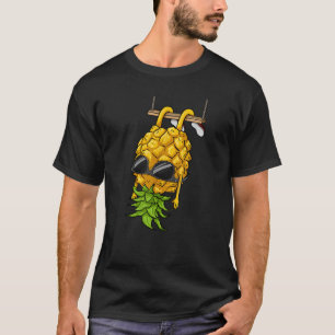 Swinging Pineapple Cartoon Swinger Upside Down T-Shirt