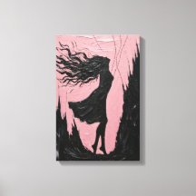 Swinging Silhouette in Black on Pink