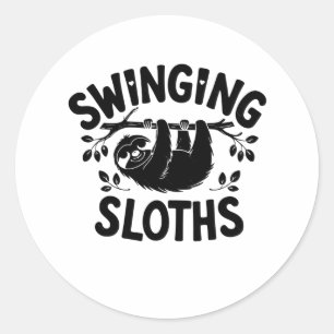 Swinging Sloths Hang In There Sticker