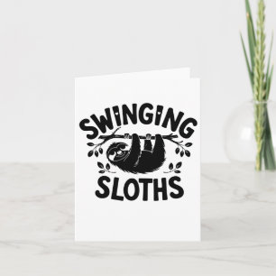 Swinging Sloths Hang In There Sticker  Card