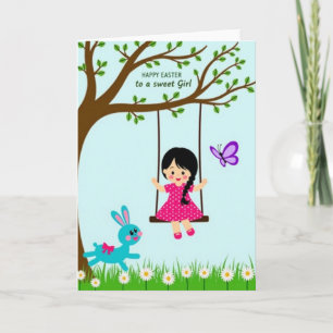 Swinging Spring Joy Kids Card