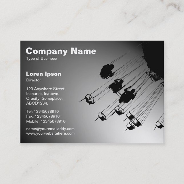 Swings and Roundabouts v2 - Spotlit White Business Card (Front)