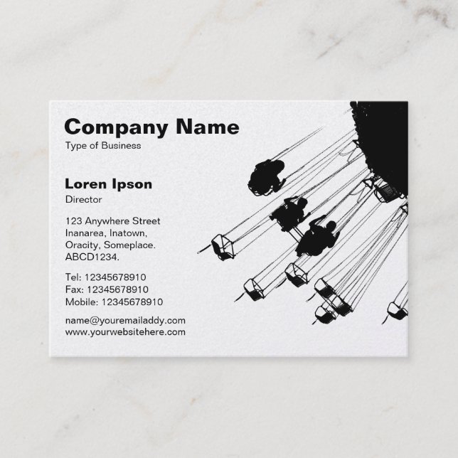 Swings and Roundabouts v2 - White (Gold) Business Card (Front)