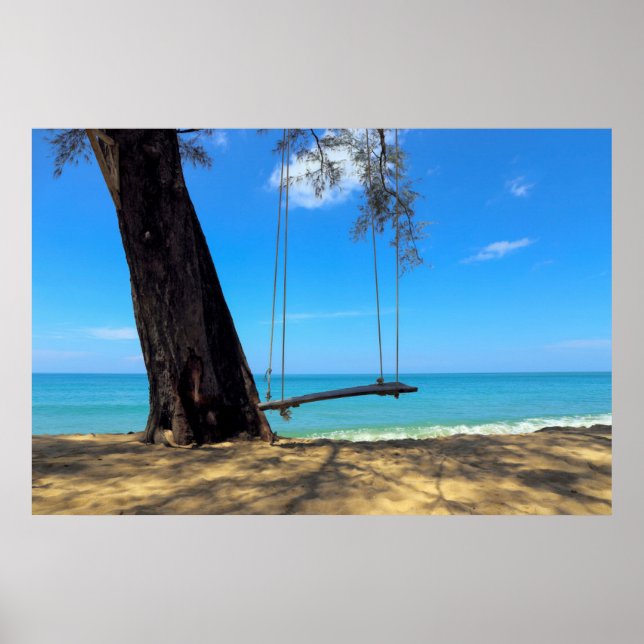 Swings & Tree on the Sand Poster (Front)