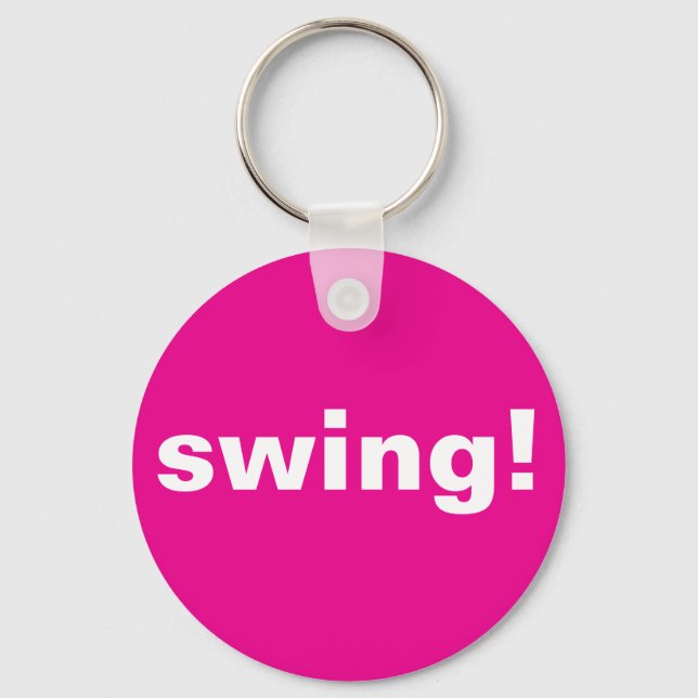 Swingthought, Hot Pink Golf Ball  Key Ring (Front)