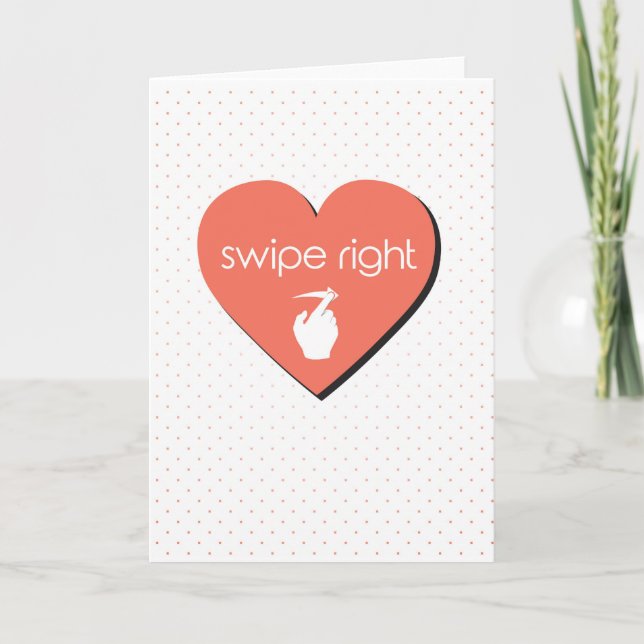 Swipe Right Candy Heart Holiday Card (Front)