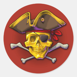 Swipe the Gold sticker Gold Skull red