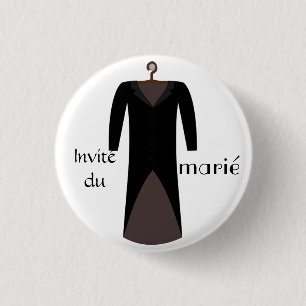 Swipes in invited of the groom 3 cm round badge