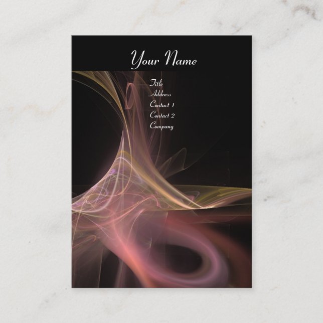 SWIRL 2 MONOGRAM Vibrant black pink red brown Business Card (Front)