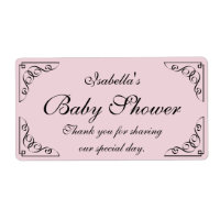 Swirl and flourish baby shower water bottle labels