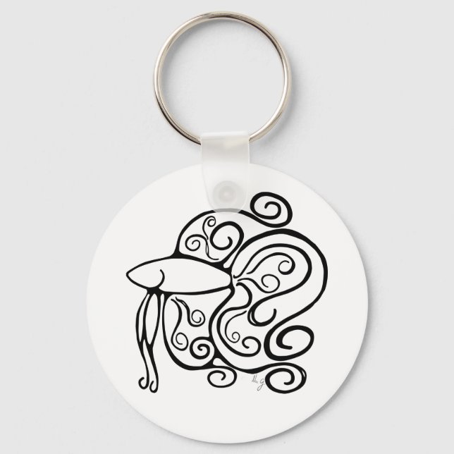 Swirl Betta Fish Key Ring (Front)