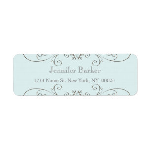 Swirl Blue Brown Return Address Label