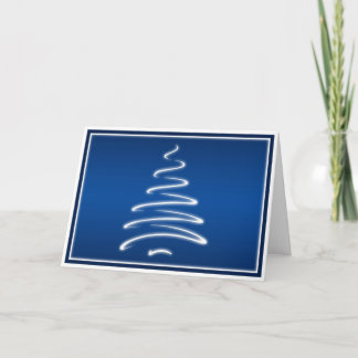 Swirl Christmas Tree in Blue and White Card