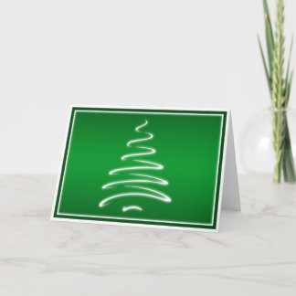 Swirl Christmas Tree in Green and White Card