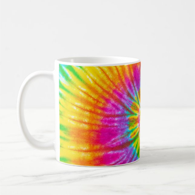 swirl colorful tie dye pattern abstract background coffee mug (Left)