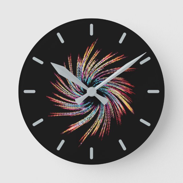 Swirl - Colourful - Multicolored  Round Clock (Front)