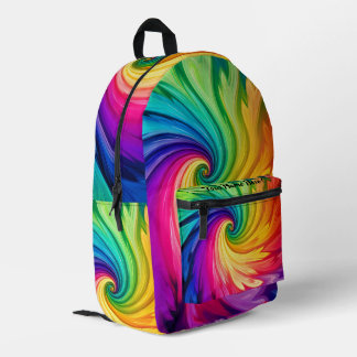 Swirl Colourful Name Printed Backpack