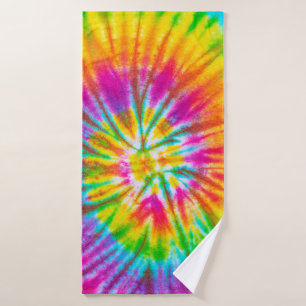 swirl colourful tie dye pattern abstract backgroun bath towel
