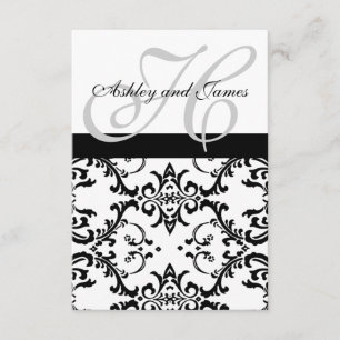Swirl Damask RSVP Cards for Square Invites