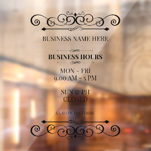 Swirl Elegant Business Opening Time Hours
