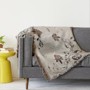 Swirl Floral Throw Blanket