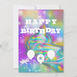 Swirl Galaxy Happy Birthday Holiday Card