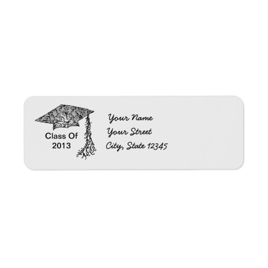 Swirl Grad Cap Custom Name address labels