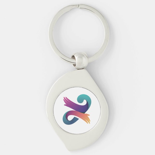 Swirl Graphic Hand Key Ring (Front)