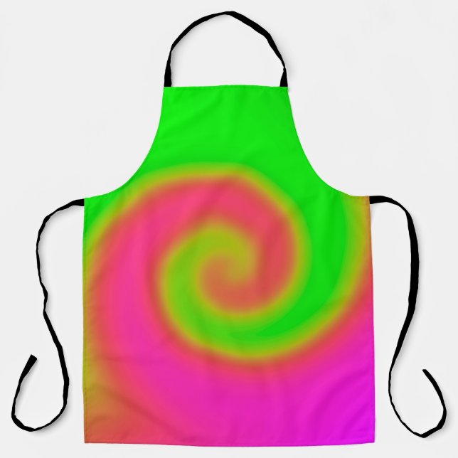 Swirl Green Pink Apron (Front)