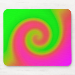 Swirl Green Pink Mouse Pad