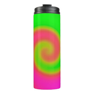 Swirl Green Pink Thermal Tumbler