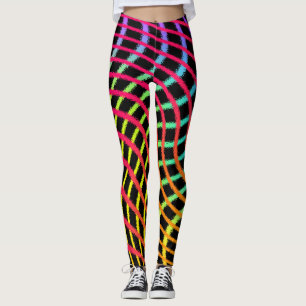 Swirl Grid Painted Lines Art Leggings