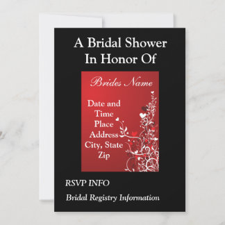 Swirl Heart Bridal Shower Invitation