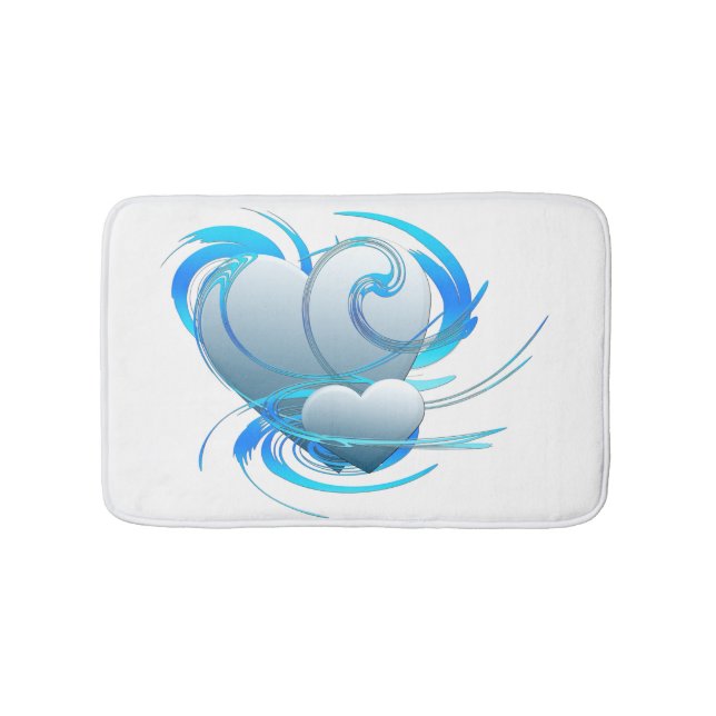 Swirl Hearts Bath Mat (Front)