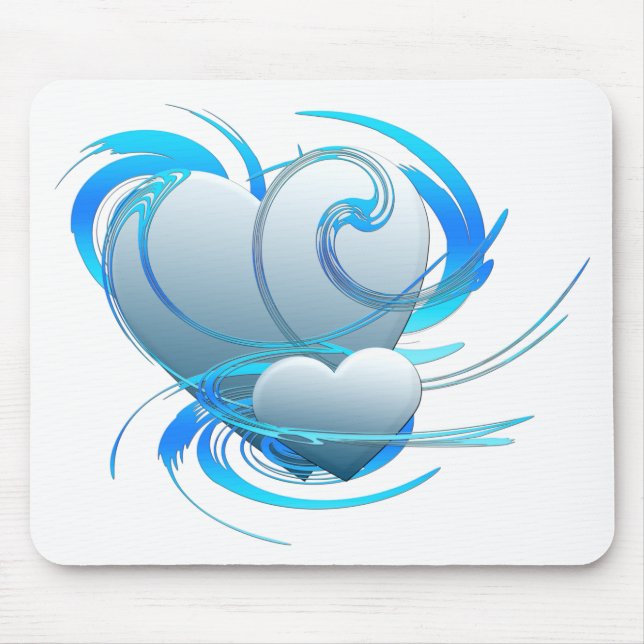 Swirl Hearts Mouse Pad (Front)