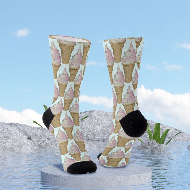 Swirl Ice Cream Cone Socks (Creator Uploaded)