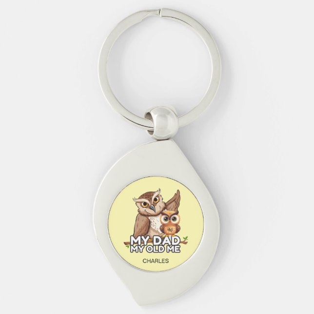 Swirl Keychain : My Dad My Old Me (Front)