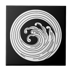 Swirl-like wave circle ceramic tile