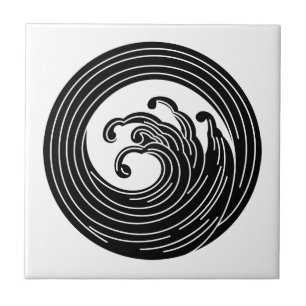 Swirl-like wave circle ceramic tile