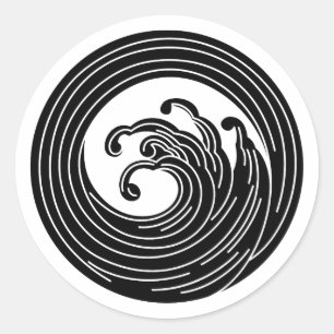 Swirl-like wave circle classic round sticker