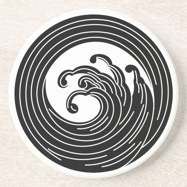 Swirl-like wave circle coaster (Front)