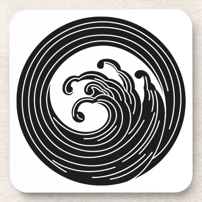 Swirl-like wave circle coaster (Front)