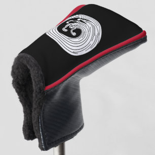 Swirl-like wave circle golf head cover