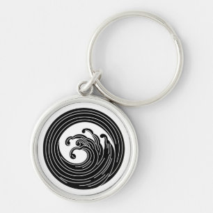 Swirl-like wave circle key ring