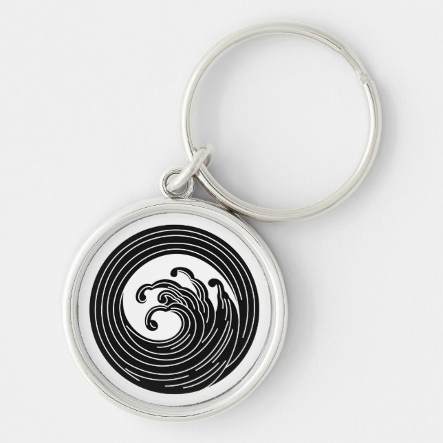 Swirl-like wave circle key ring (Front)