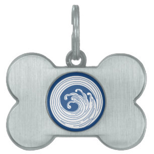 Swirl-like wave circle pet ID tag