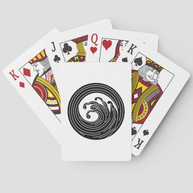 Swirl-like wave circle playing cards (Back)