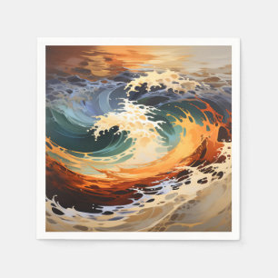 Swirl Liquid Sunset Napkin