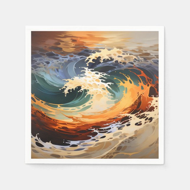 Swirl Liquid Sunset Napkin (Front)